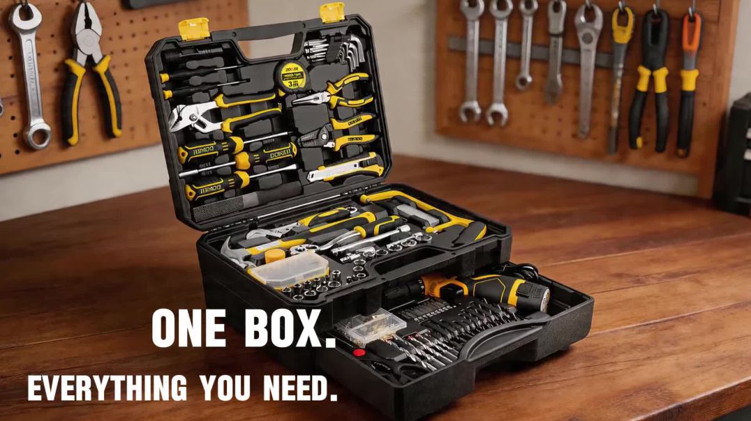 ⁣DOWELL 223-Piece Tool Kit Review – 12V Cordless Drill Set for Home Repair & DIY Projects