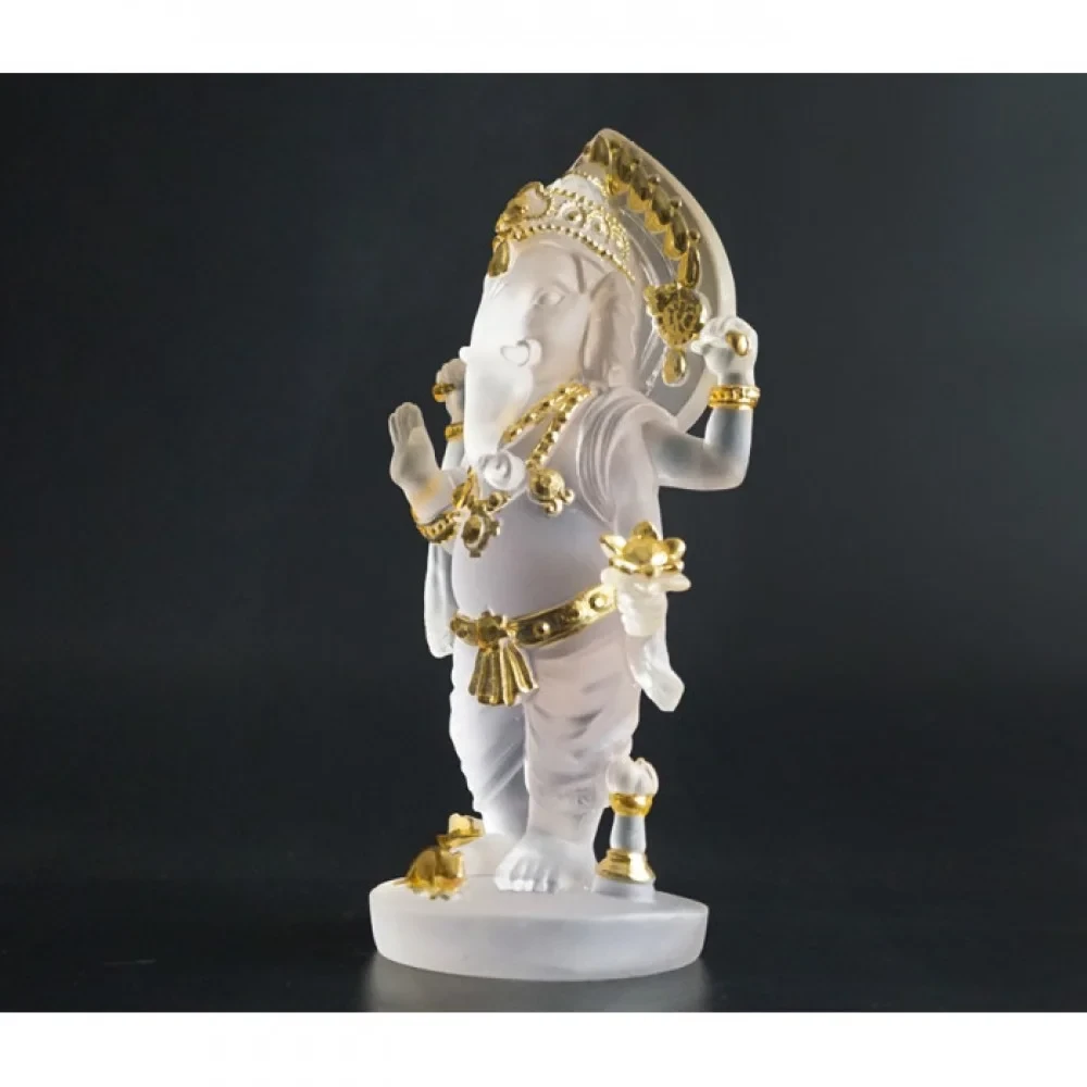 Ganesha-Figur aus transparentem Polymer, 21,5 cm
