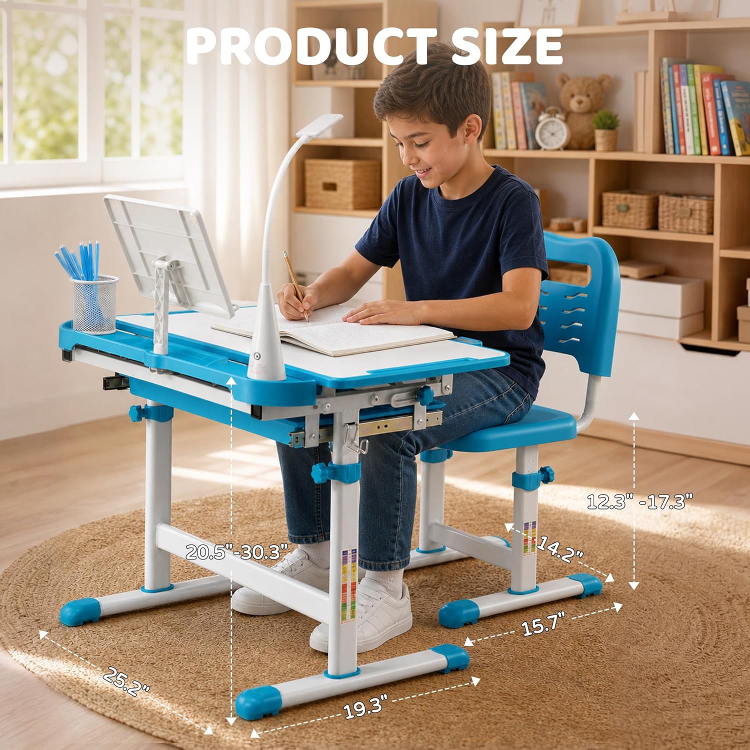 📚 Kids Functional Desk and Chair Set Review | Adjustable Study Desk with LED Lamp, Book Stand &amp;amp;