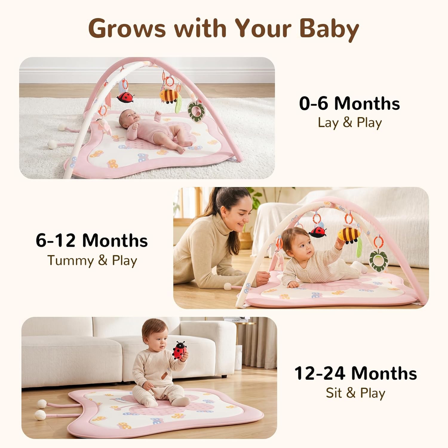 👶 Pamo Babe Baby Play Gym &amp;amp; Activity Mat Review | Montessori Tummy Time Mat with 8 Sensory Toys