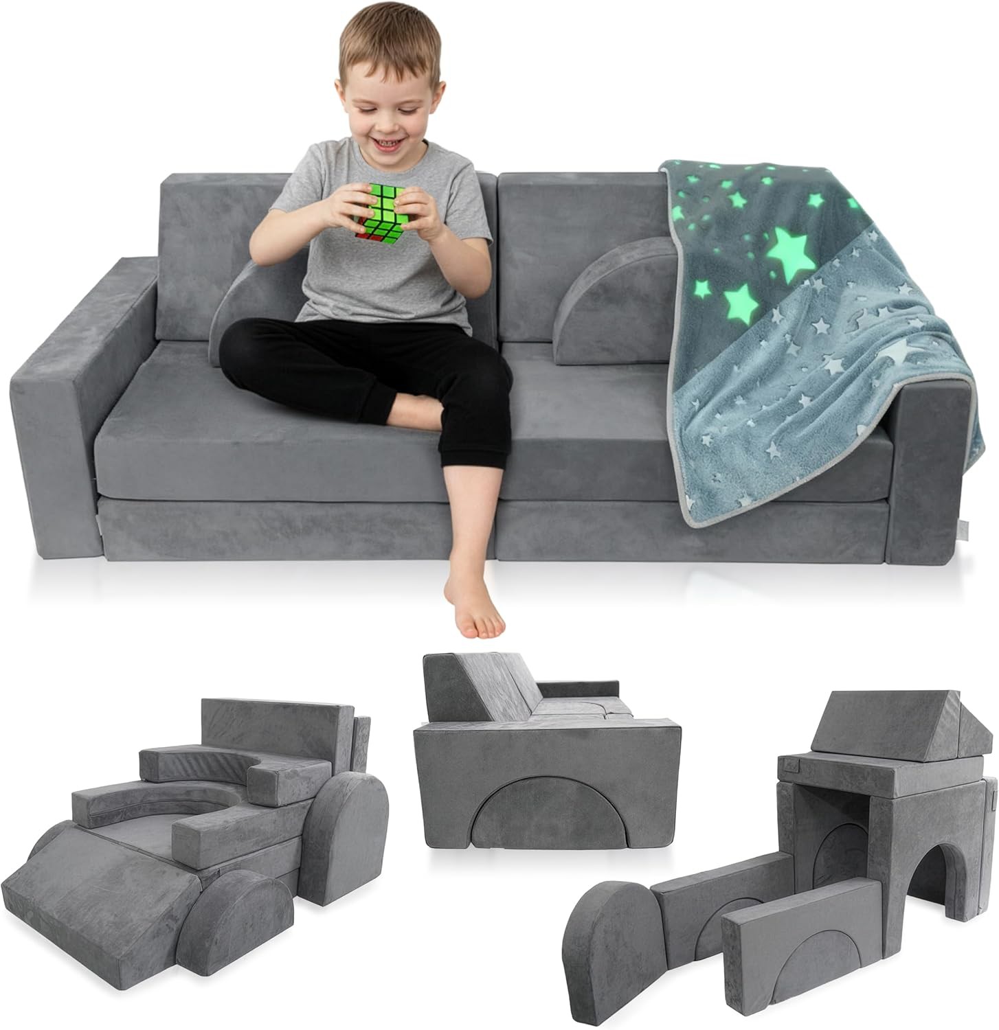 🛋️ 12-Piece Modular Kids Play Couch Review | Soft Toddler Sofa for Fort Building, Playrooms &amp;amp; Fa