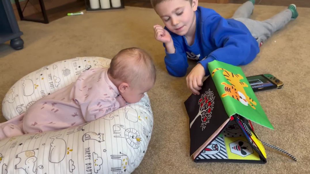 ⁣Tummy Time Baby Mirror & High Contrast Sensory Book Review | Newborn Development Toy for 0–6 M