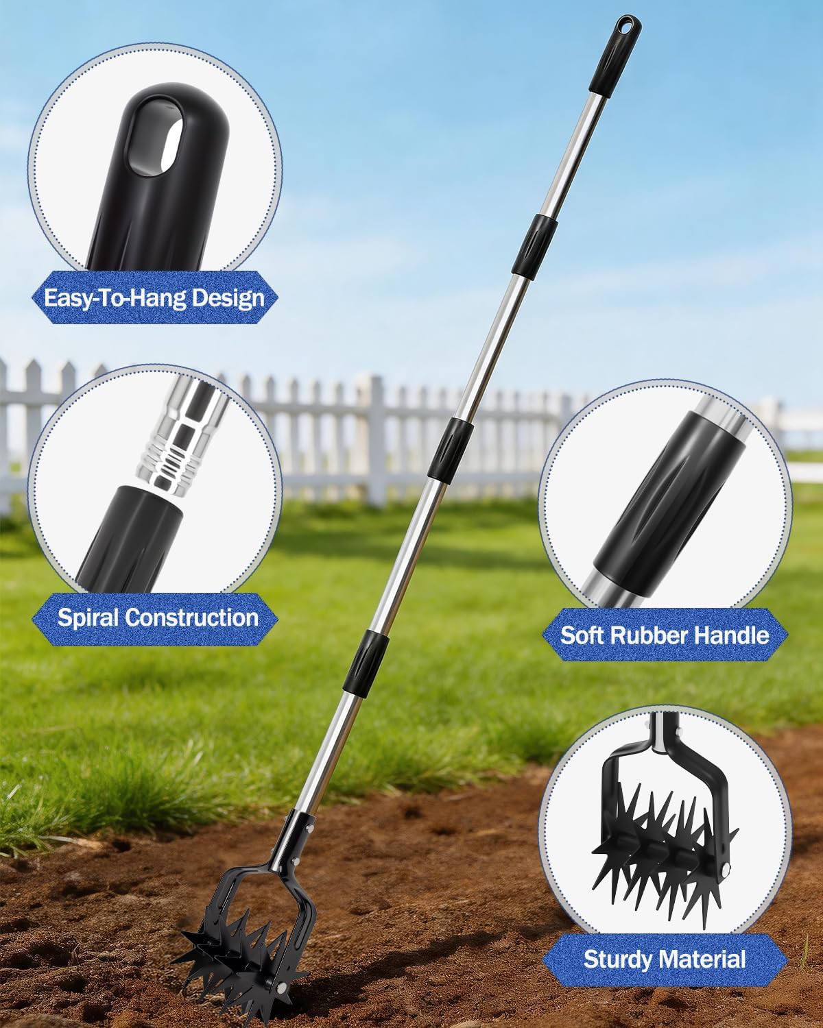 Rotary Cultivator Review – Manual Garden Tiller with Adjustable Handle for Soil Aeration &amp;amp; Lawn