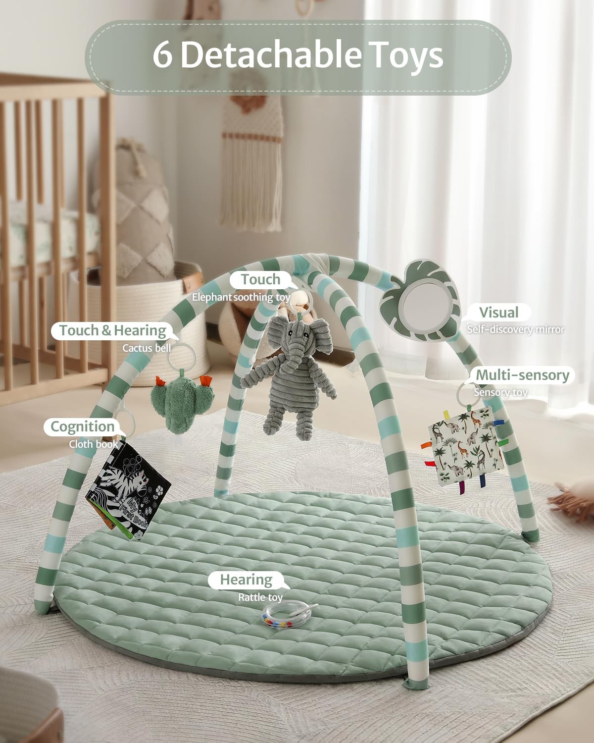👶 Blissful Diary Baby Play Gym Mat Review | Sensory Activity Mat with 6 Toys for Newborn Development