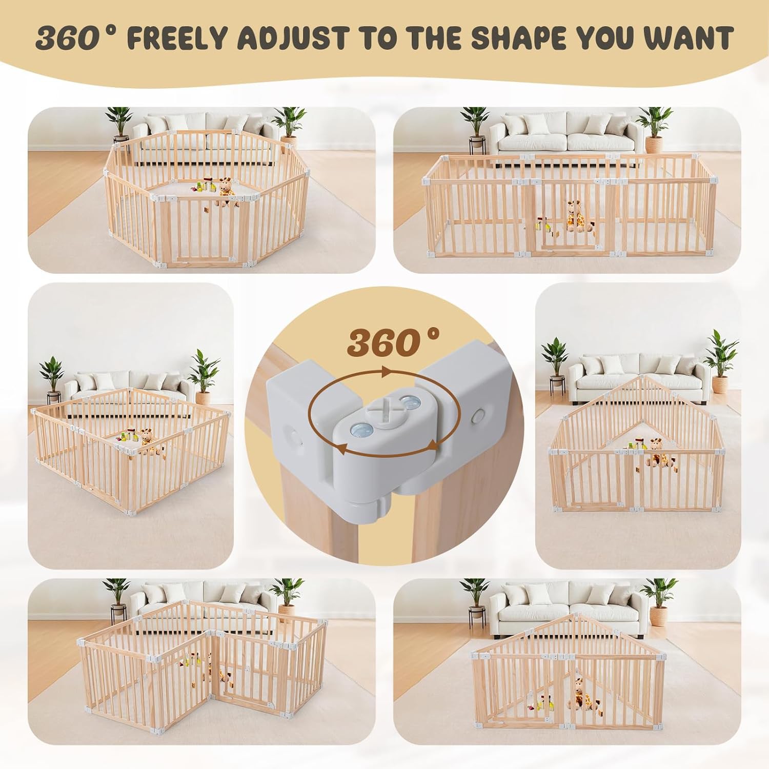 👶 Foldable Wooden Baby Playpen Review | Large Adjustable Play Yard with Safety Gate for Toddlers