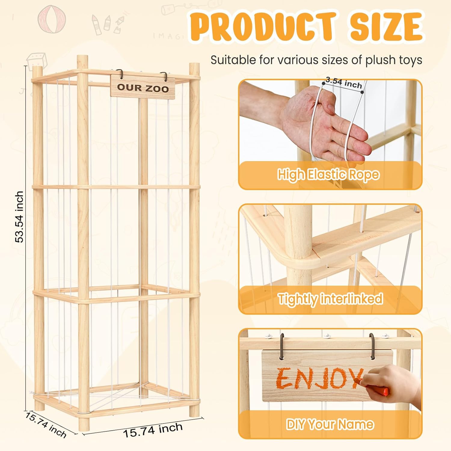🧸 Woodure Stuffed Animal Storage Zoo Review | Wooden Toy Organizer for Kids' Bedrooms &amp;amp; Pla