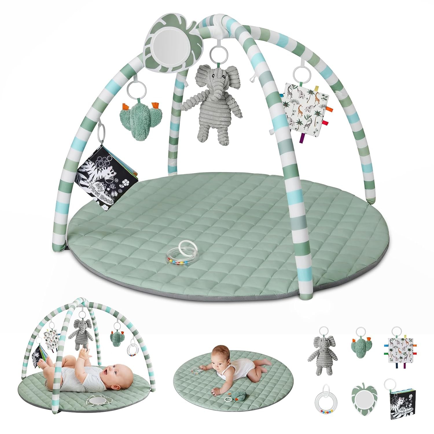 👶 Blissful Diary Baby Play Gym Mat Review | Sensory Activity Mat with 6 Toys for Newborn Development