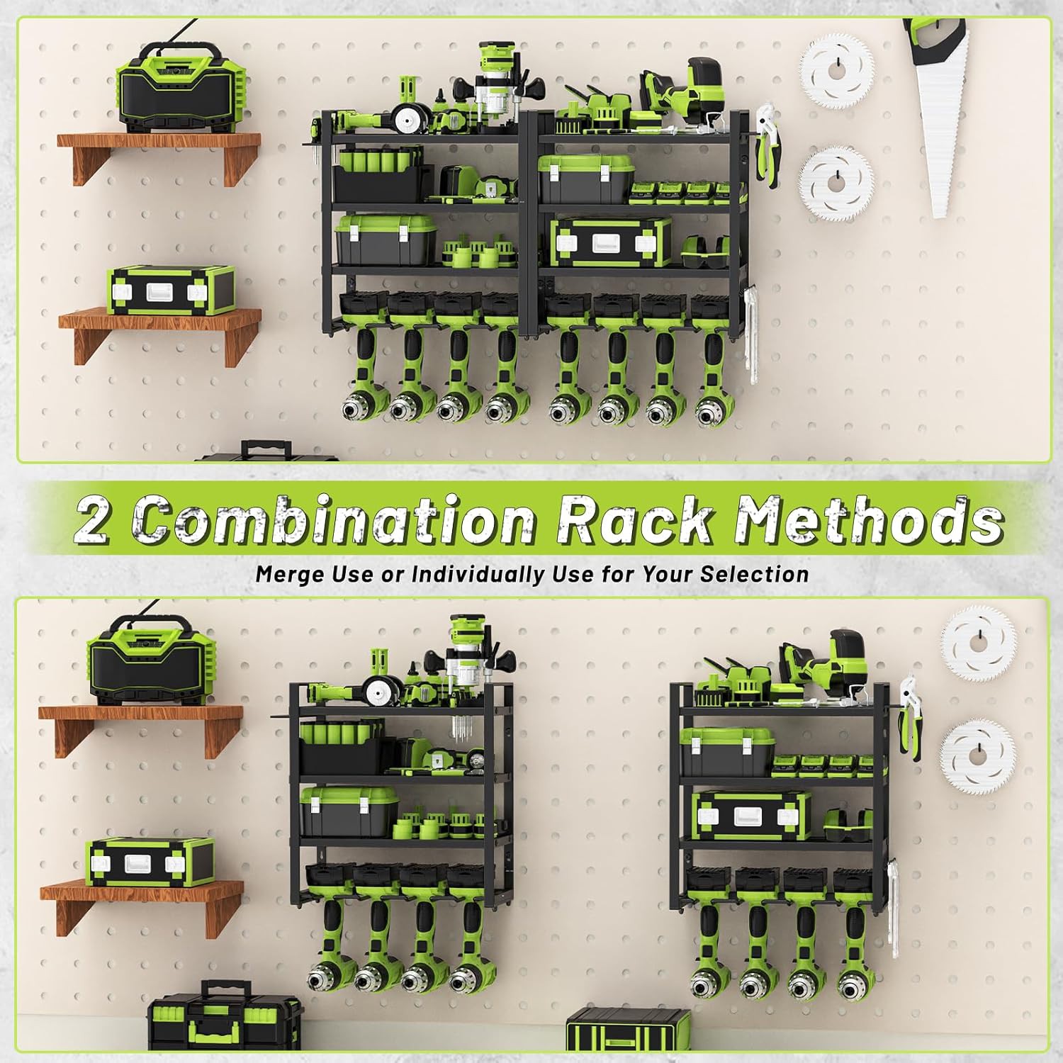 Power Tool Organizer Wall Mount Review – Heavy Duty 4-Tier Garage Storage Rack with 8 Drill Holders