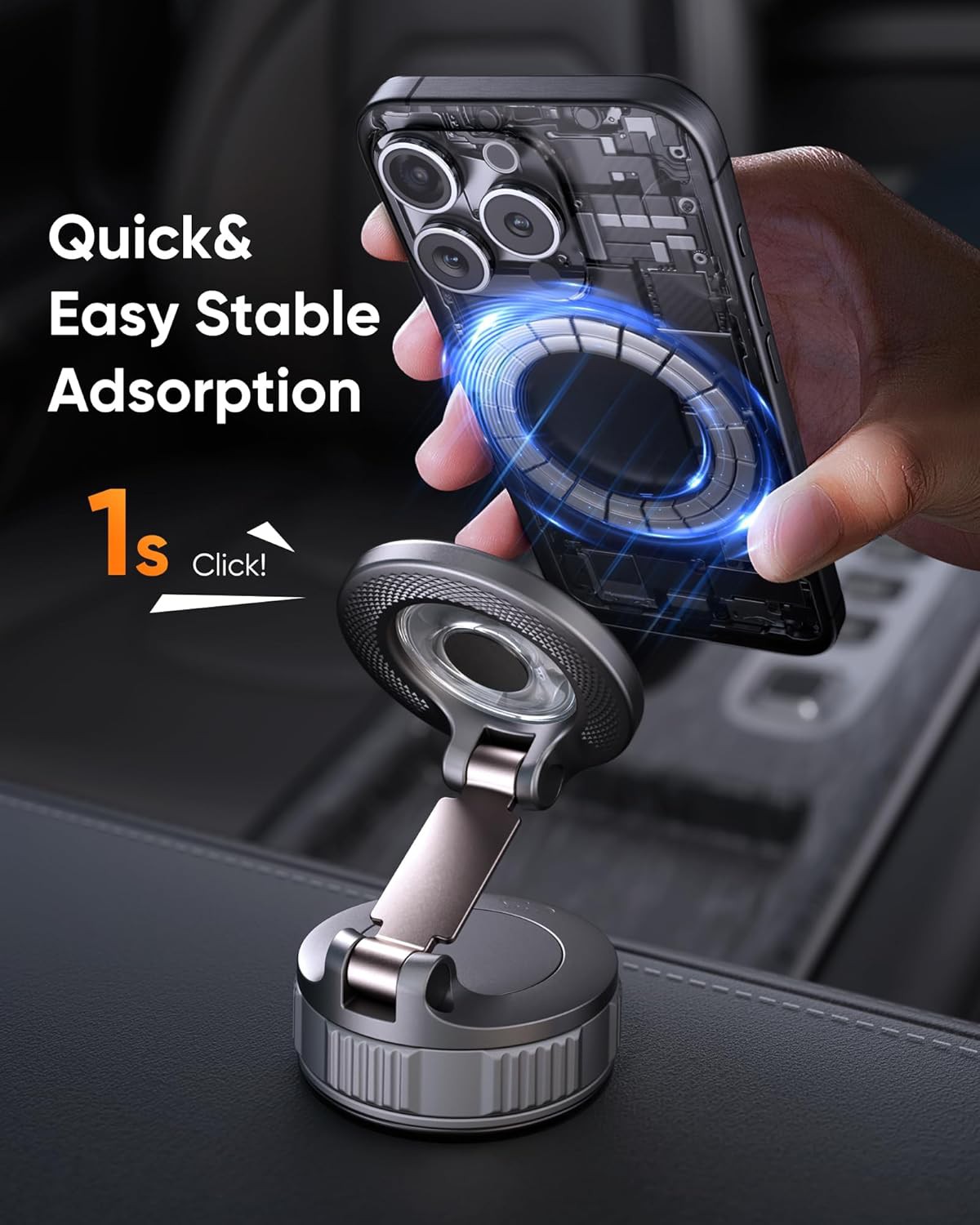 📱 Vacuum MagSafe Car Phone Holder Review | 360° Magnetic Car Mount with Ultra-Strong Suction &amp;amp; S