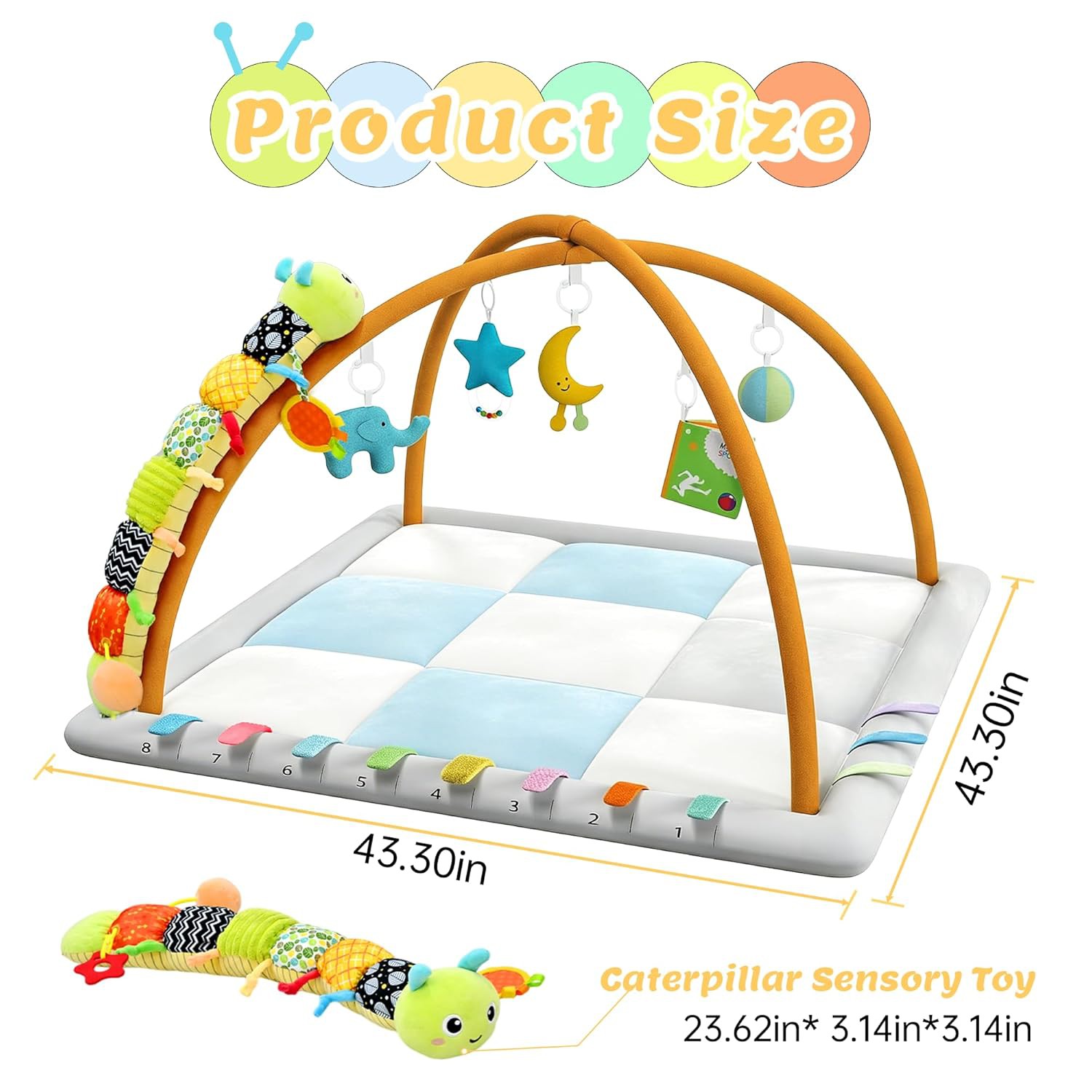 👶 Baby Play Gym &amp;amp; Activity Mat Review | Tummy Time Mat with 6 Sensory Toys for Newborn Developme