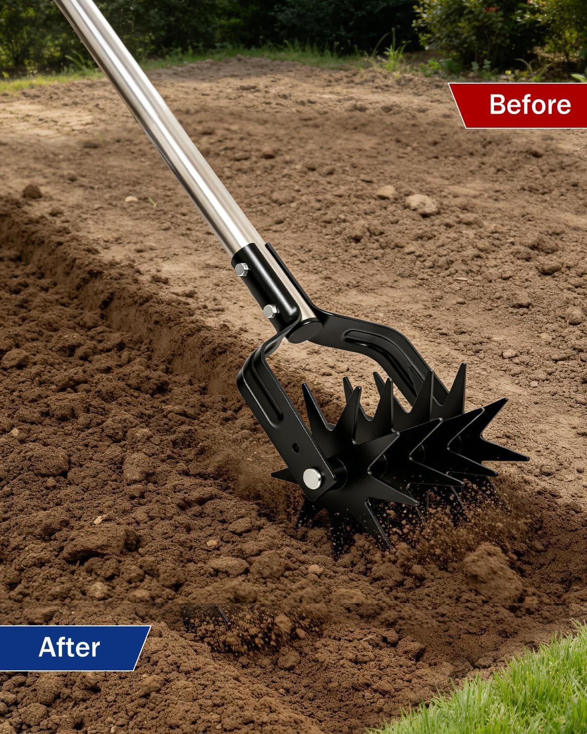 Rotary Cultivator Review – Manual Garden Tiller with Adjustable Handle for Soil Aeration &amp;amp; Lawn