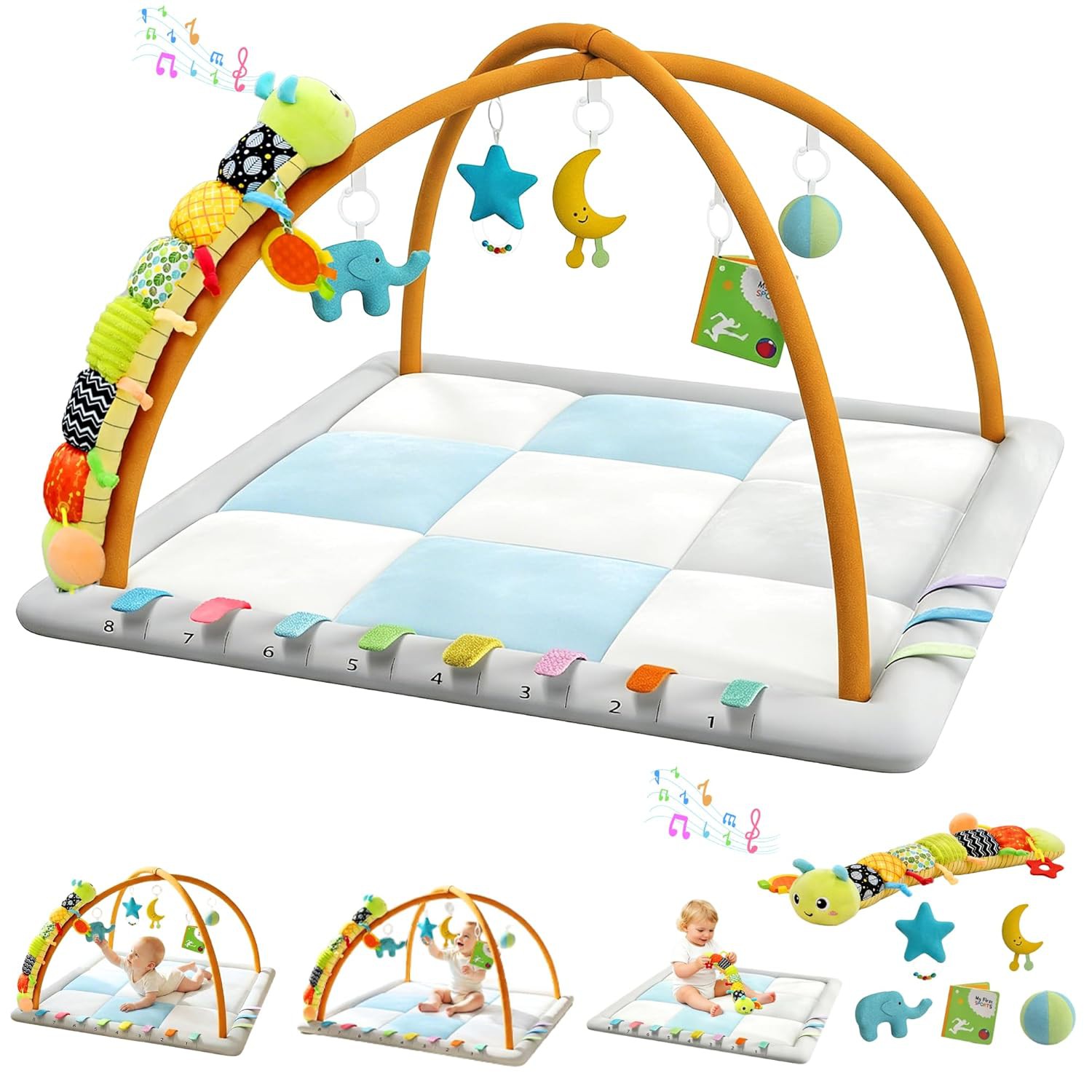 👶 Baby Play Gym &amp;amp; Activity Mat Review | Tummy Time Mat with 6 Sensory Toys for Newborn Developme
