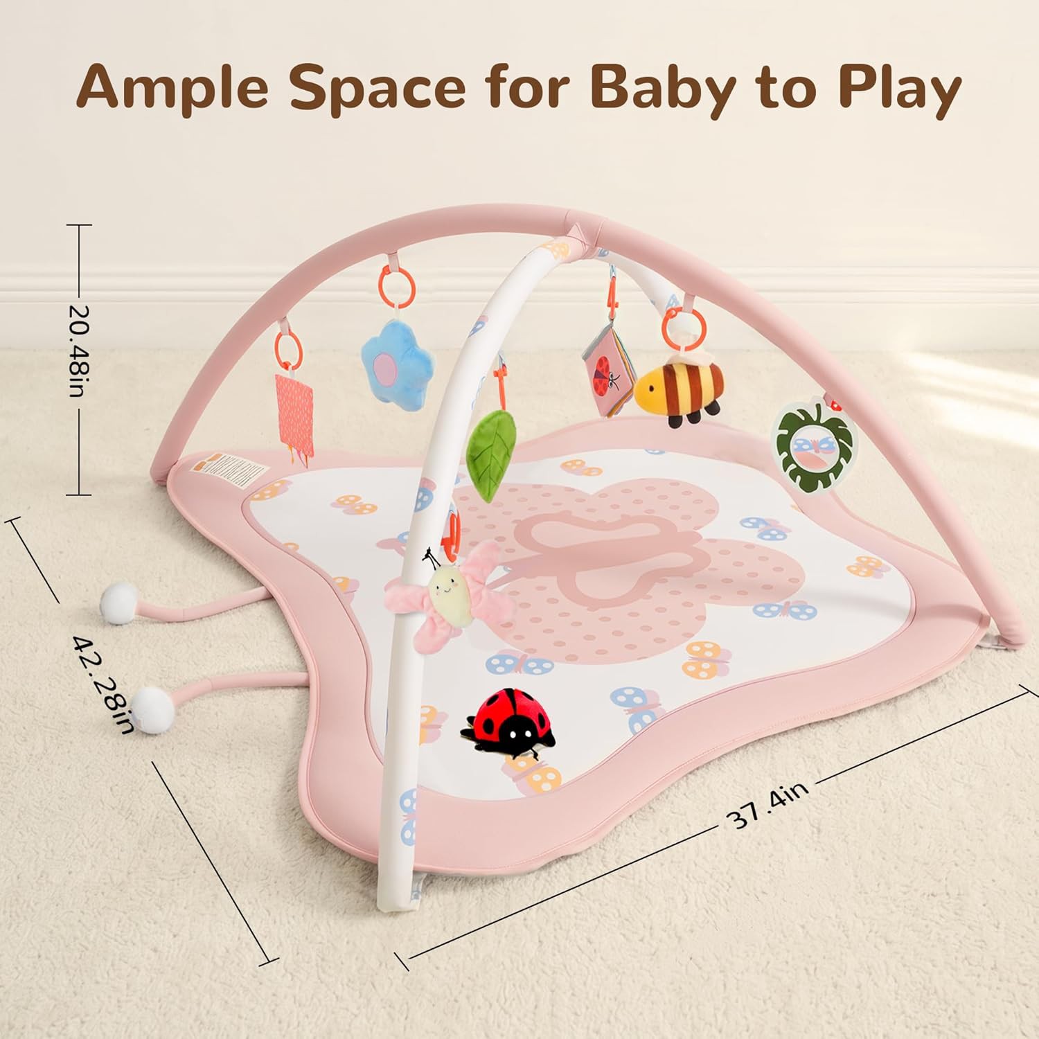 👶 Pamo Babe Baby Play Gym &amp;amp; Activity Mat Review | Montessori Tummy Time Mat with 8 Sensory Toys