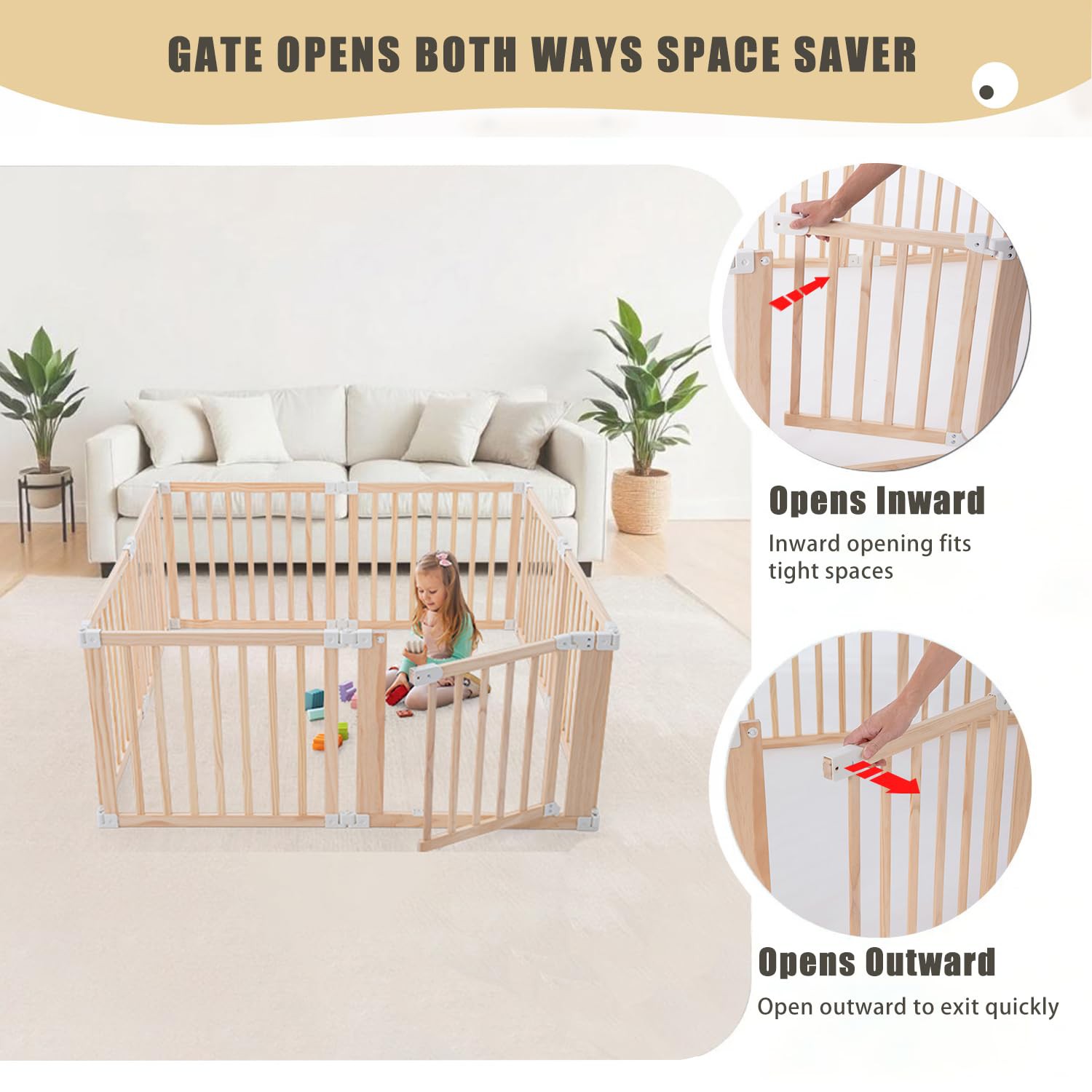 👶 Foldable Wooden Baby Playpen Review | Large Adjustable Play Yard with Safety Gate for Toddlers