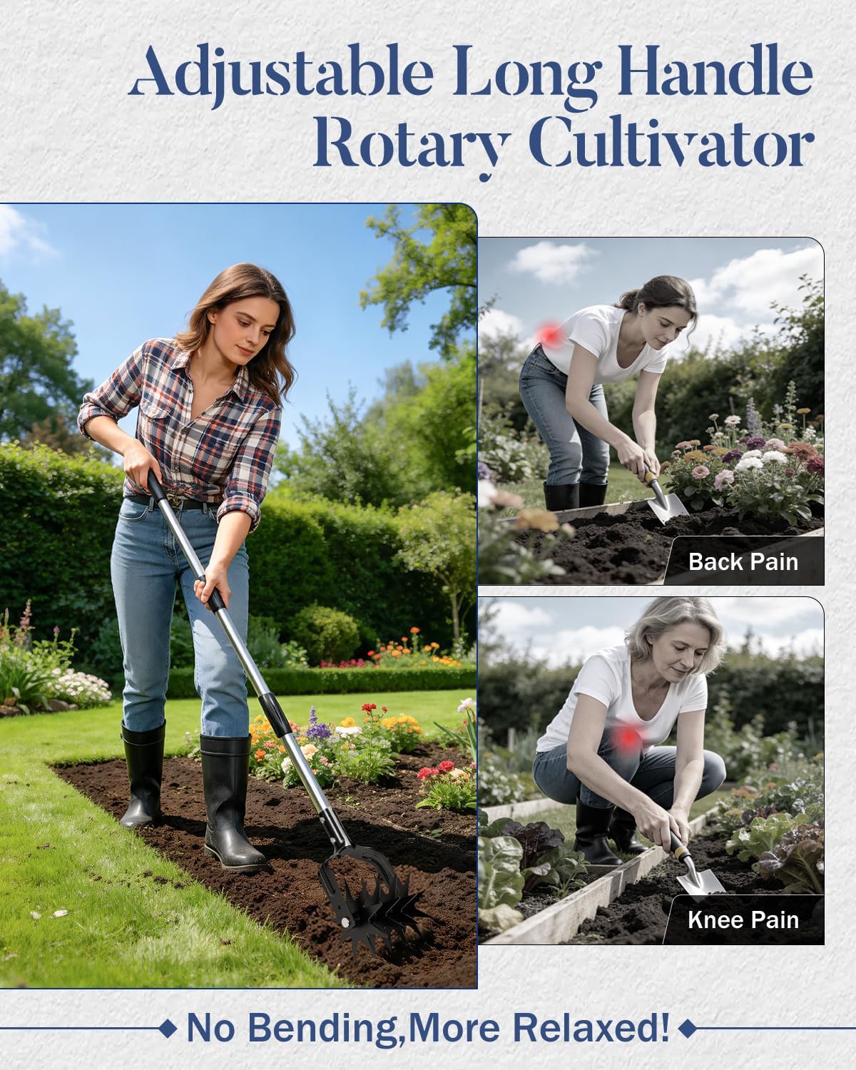 Rotary Cultivator Review – Manual Garden Tiller with Adjustable Handle for Soil Aeration &amp;amp; Lawn