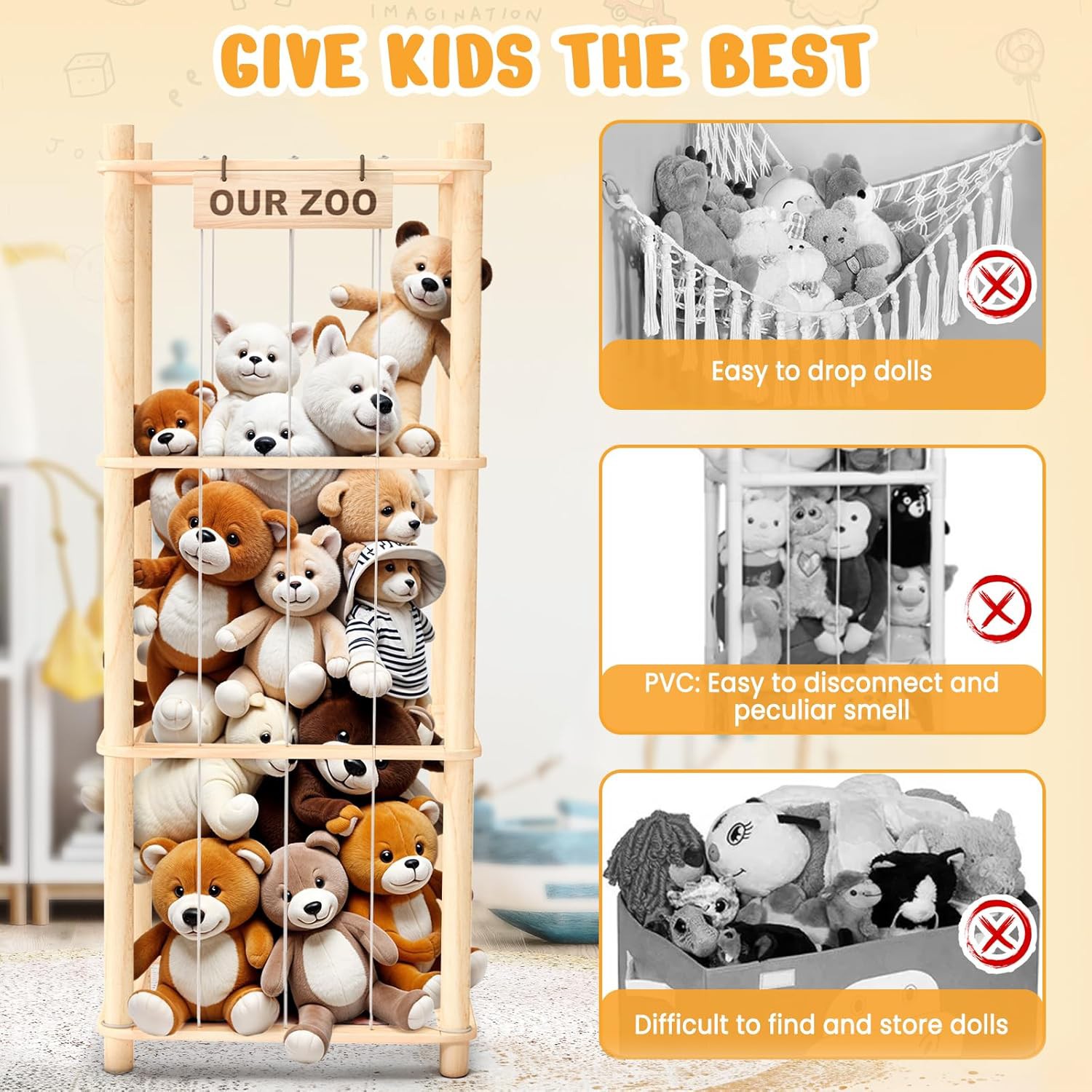 🧸 Woodure Stuffed Animal Storage Zoo Review | Wooden Toy Organizer for Kids' Bedrooms &amp;amp; Pla