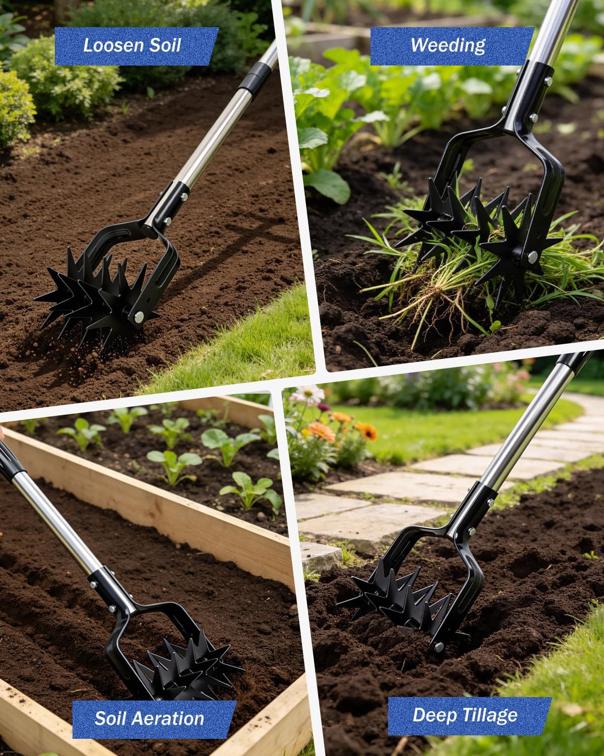 Rotary Cultivator Review – Manual Garden Tiller with Adjustable Handle for Soil Aeration &amp;amp; Lawn