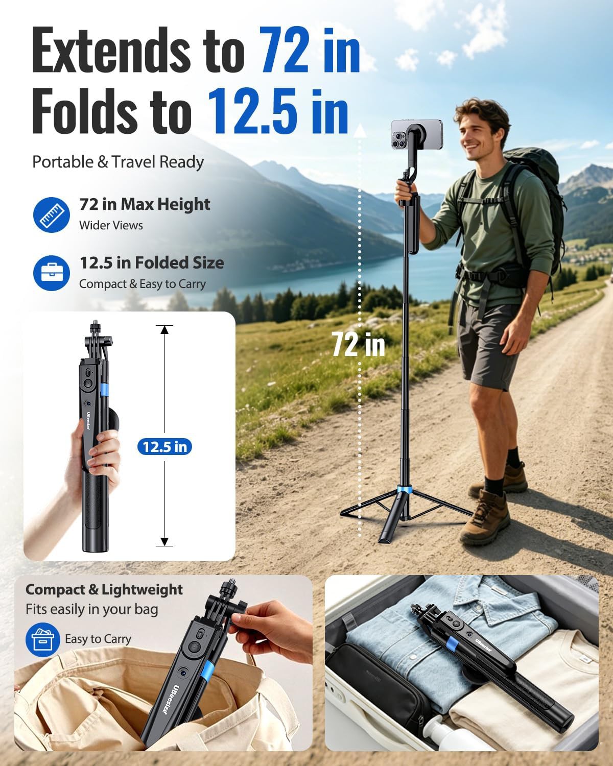 📸 UBeesize 72&amp;quot; Auto Face Tracking Tripod Review | AI Selfie Stick with MagSafe Mount &amp;amp; Gest