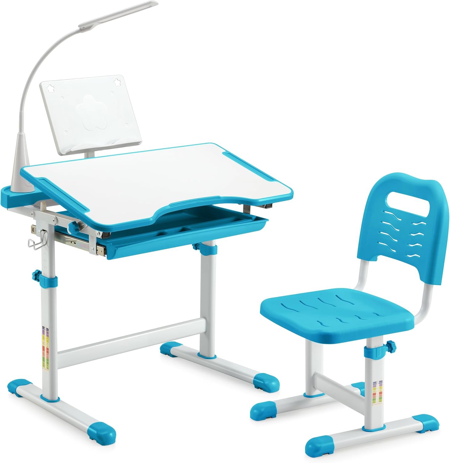 📚 Kids Functional Desk and Chair Set Review | Adjustable Study Desk with LED Lamp, Book Stand &amp;amp;
