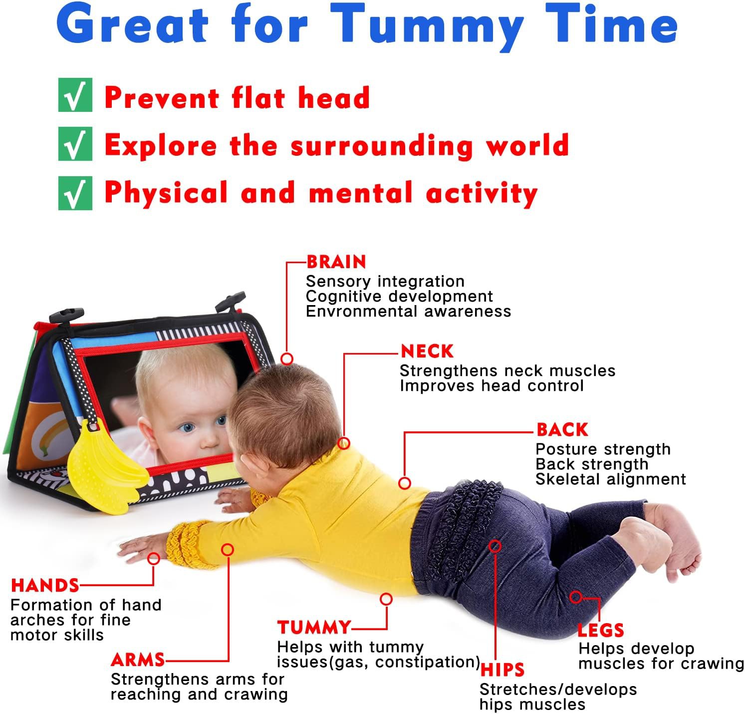 👶 Tummy Time Baby Mirror &amp;amp; High Contrast Sensory Book Review | Newborn Development Toy for 0–6 M