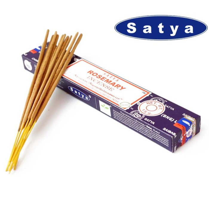 Пахощі Satya Rosemary 15 г – Огляд аромапаличок Розмарин для медитації, релаксації та ароматерапії