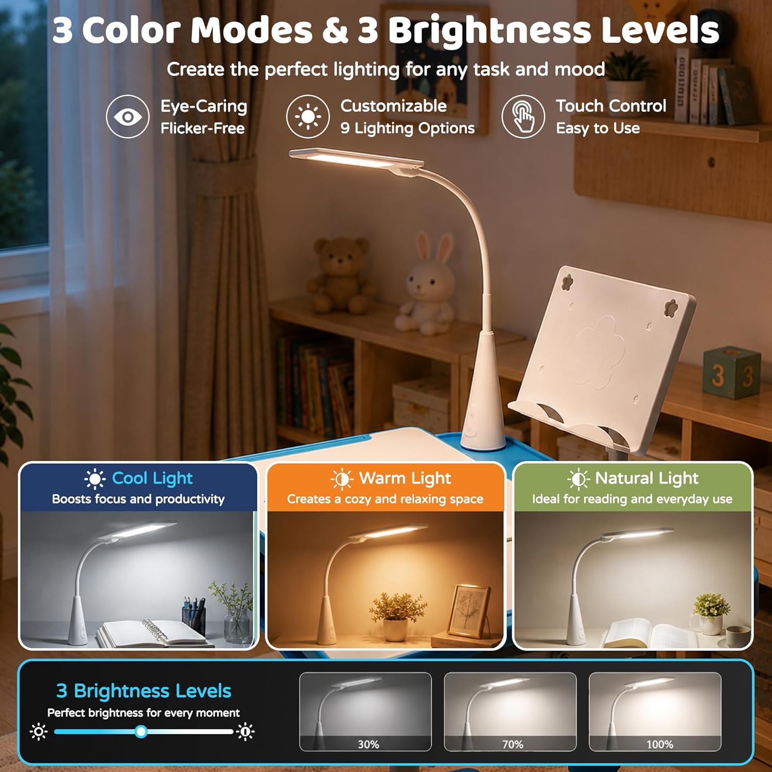 📚 Kids Functional Desk and Chair Set Review | Adjustable Study Desk with LED Lamp, Book Stand &amp;amp;