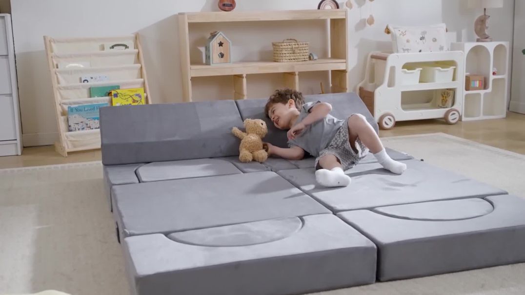 🛋️ 12-Piece Modular Kids Play Couch Review | Soft Toddler Sofa for Fort Building, Playrooms & Fa