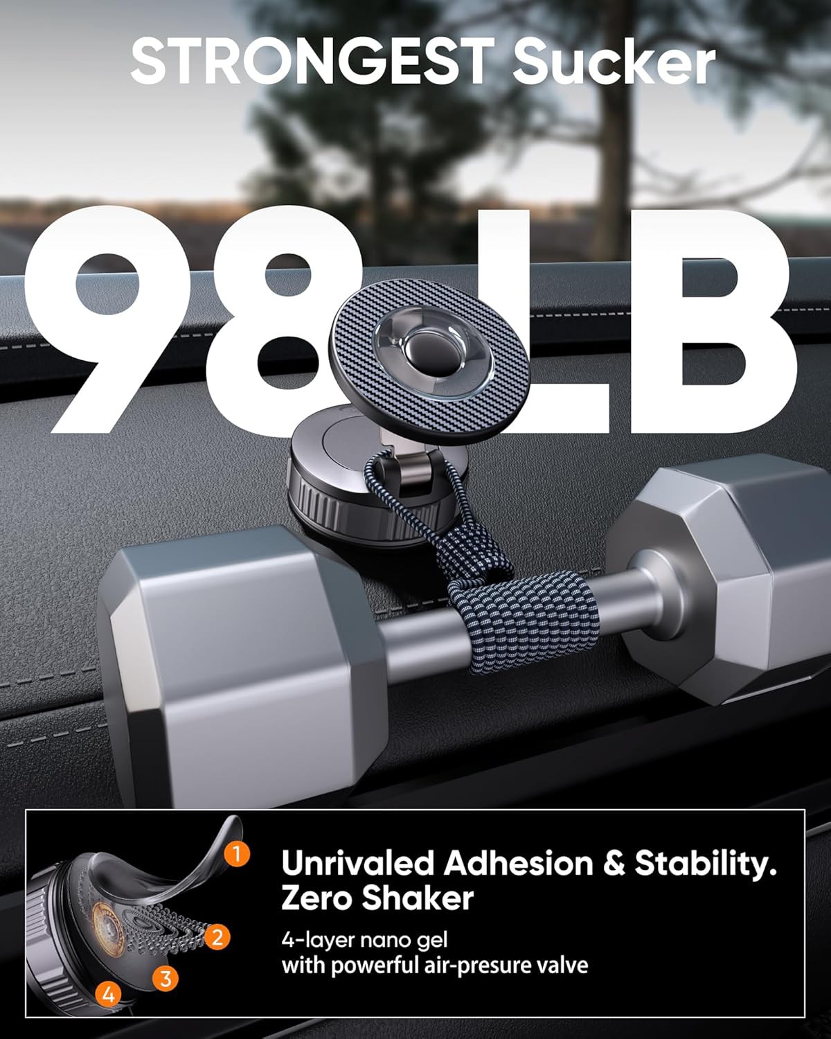📱 Vacuum MagSafe Car Phone Holder Review | 360° Magnetic Car Mount with Ultra-Strong Suction &amp;amp; S