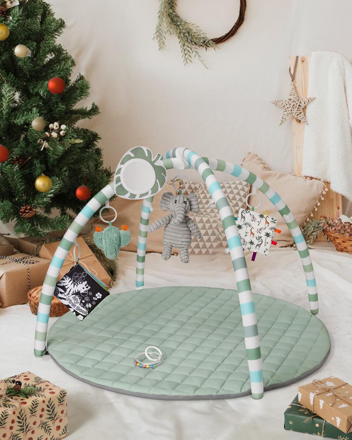 👶 Blissful Diary Baby Play Gym Mat Review | Sensory Activity Mat with 6 Toys for Newborn Development