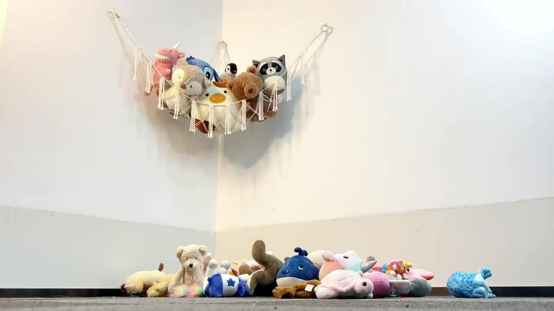 ⁣Stuffed Animal Storage Hammock Review | Cute Corner Toy Organizer for Plush Toys & Nursery Dec