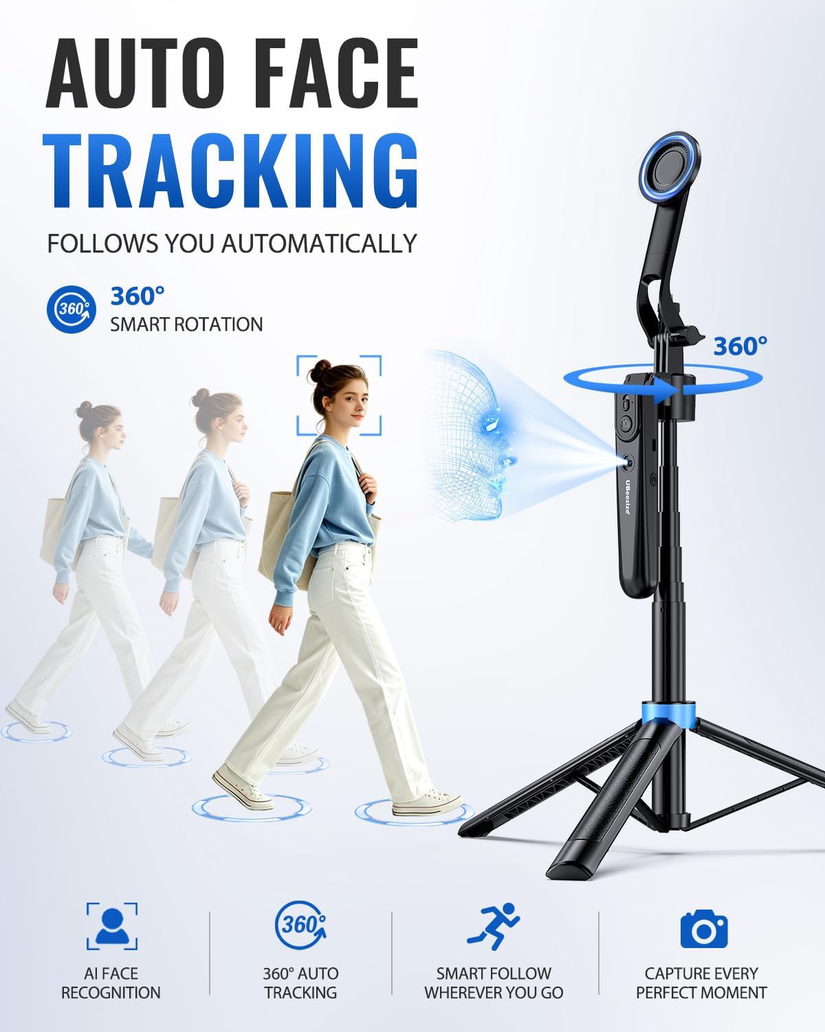 📸 UBeesize 72&amp;quot; Auto Face Tracking Tripod Review | AI Selfie Stick with MagSafe Mount &amp;amp; Gest