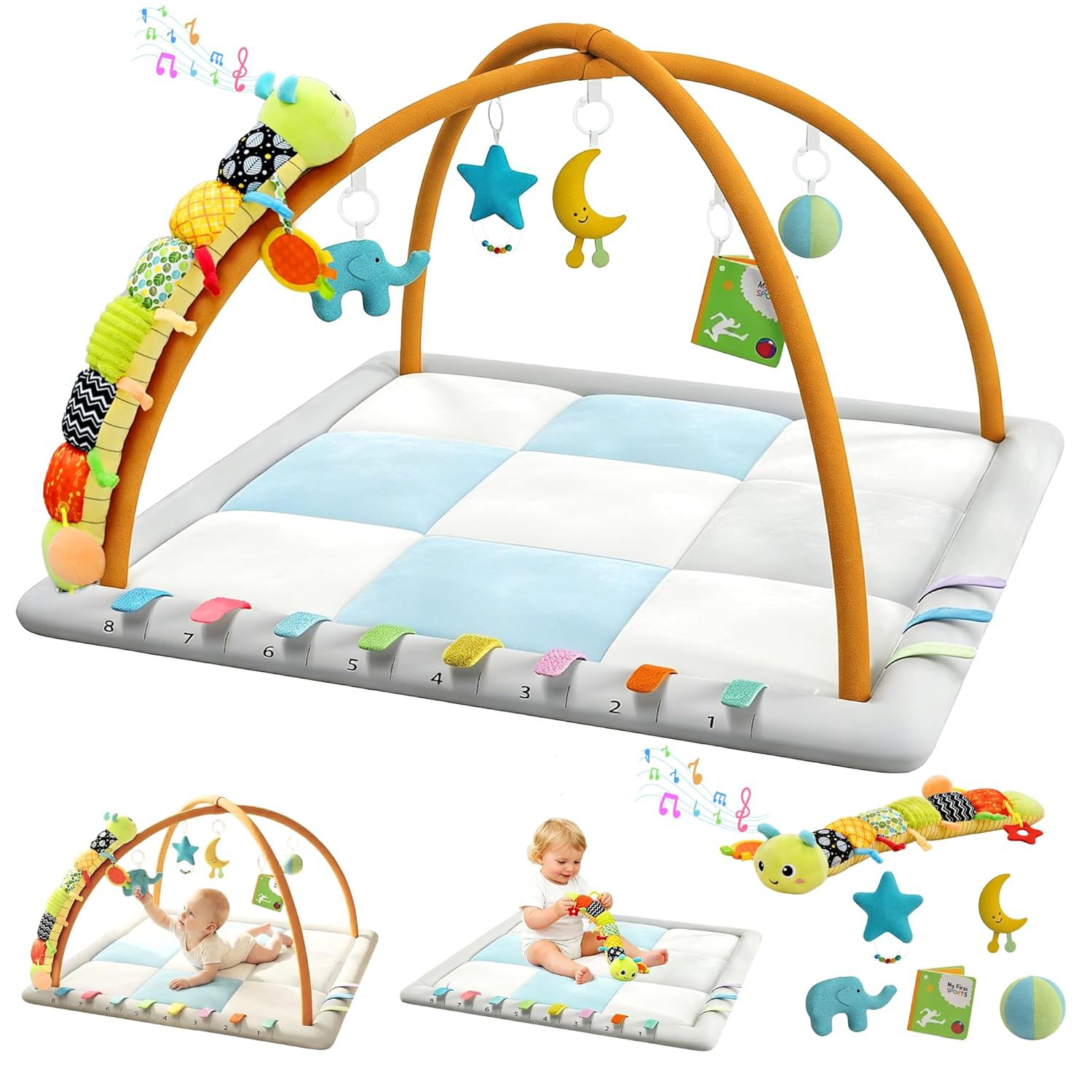 👶 Baby Play Gym &amp;amp; Activity Mat Review | Tummy Time Mat with 6 Sensory Toys for Newborn Developme
