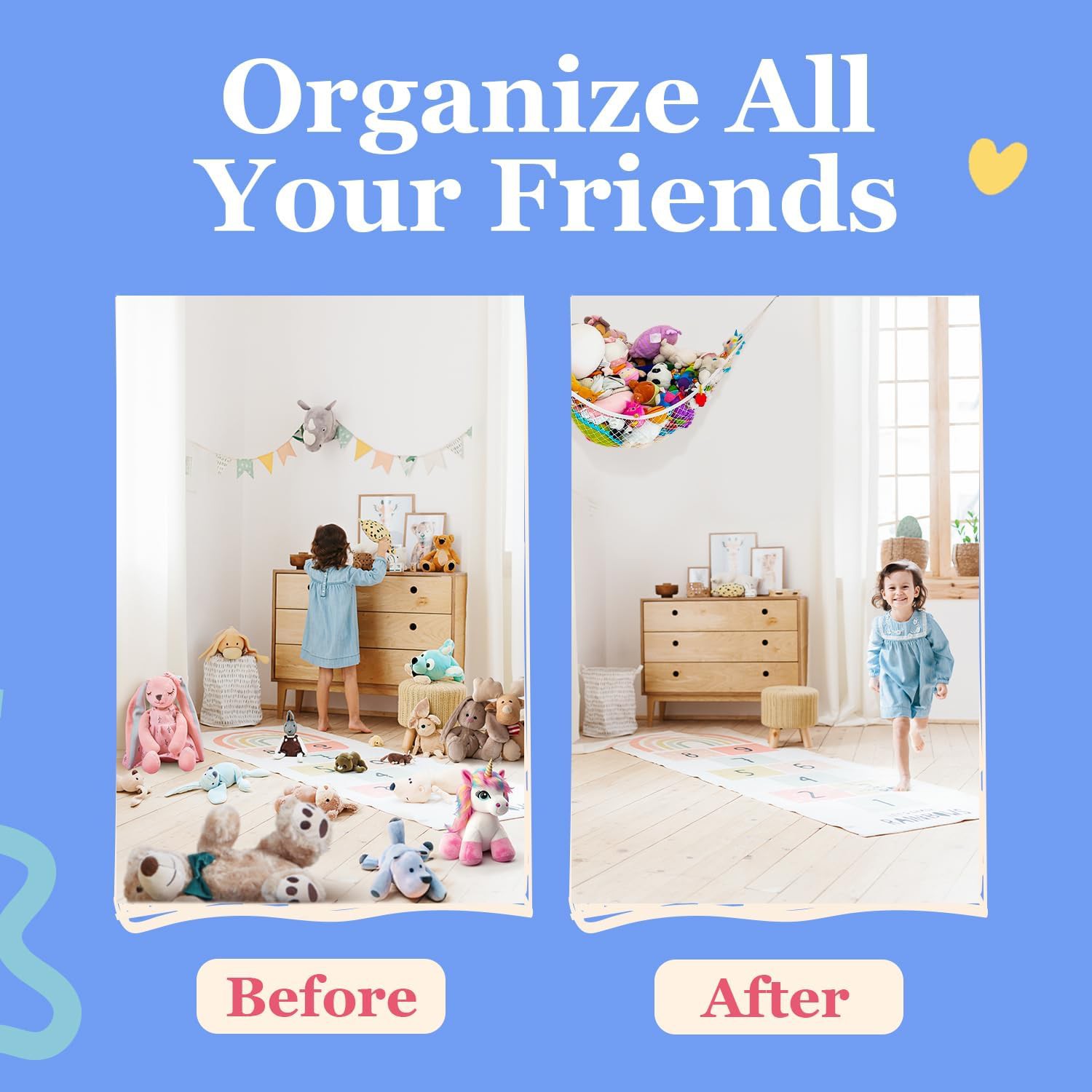 🧸 Stuffed Animal Storage Hammock Review | Cute Corner Toy Organizer for Plush Toys &amp;amp; Nursery Dec
