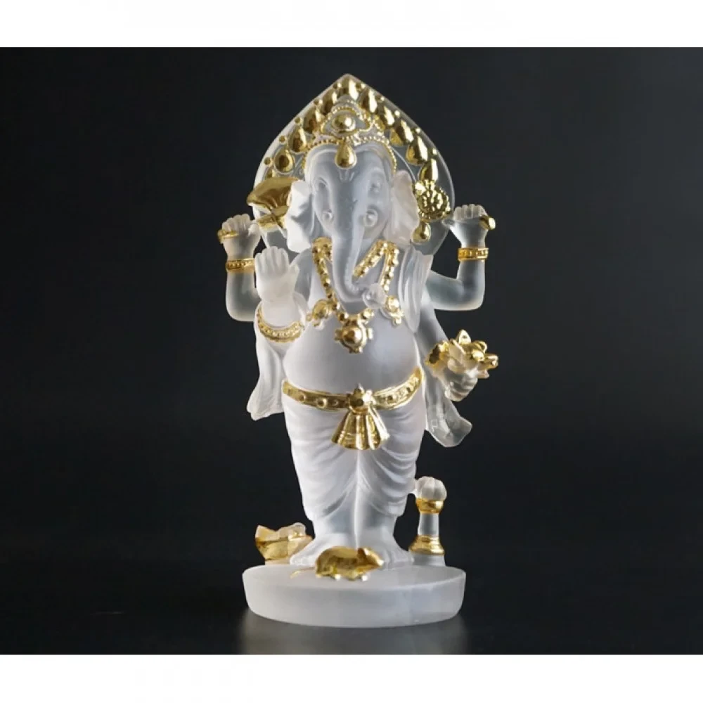 Ganesha-Figur aus transparentem Polymer, 21,5 cm