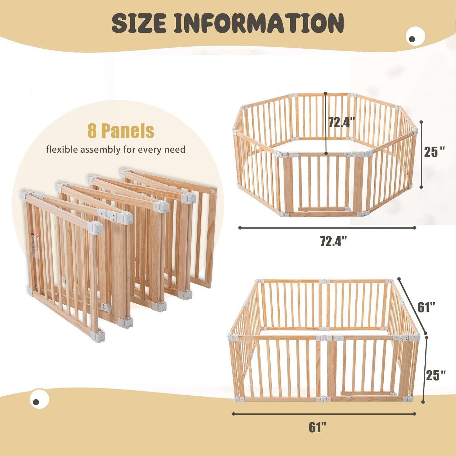 👶 Foldable Wooden Baby Playpen Review | Large Adjustable Play Yard with Safety Gate for Toddlers