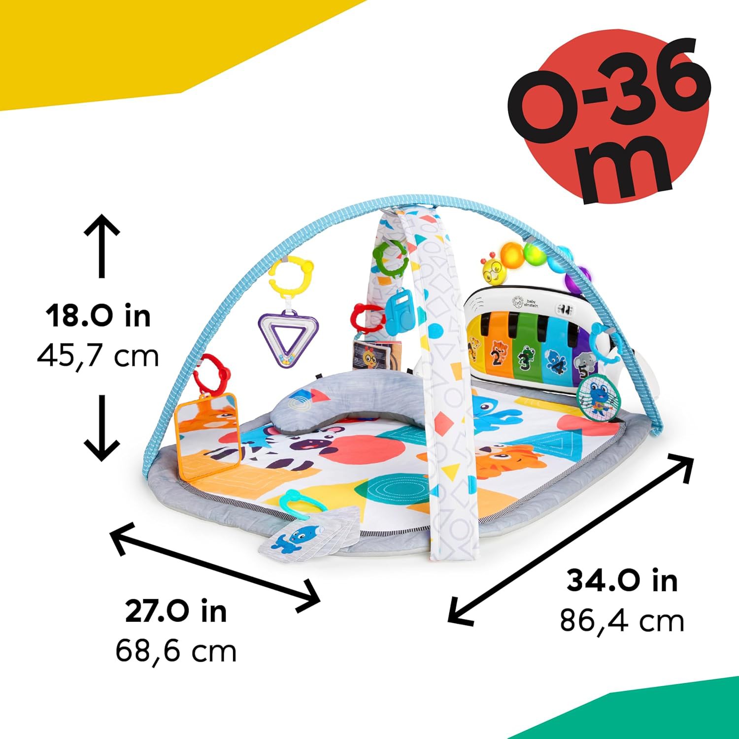 👶 Baby Einstein 4-in-1 Kickin' Tunes Play Gym Review | Musical Activity Mat with Piano, Tummy T