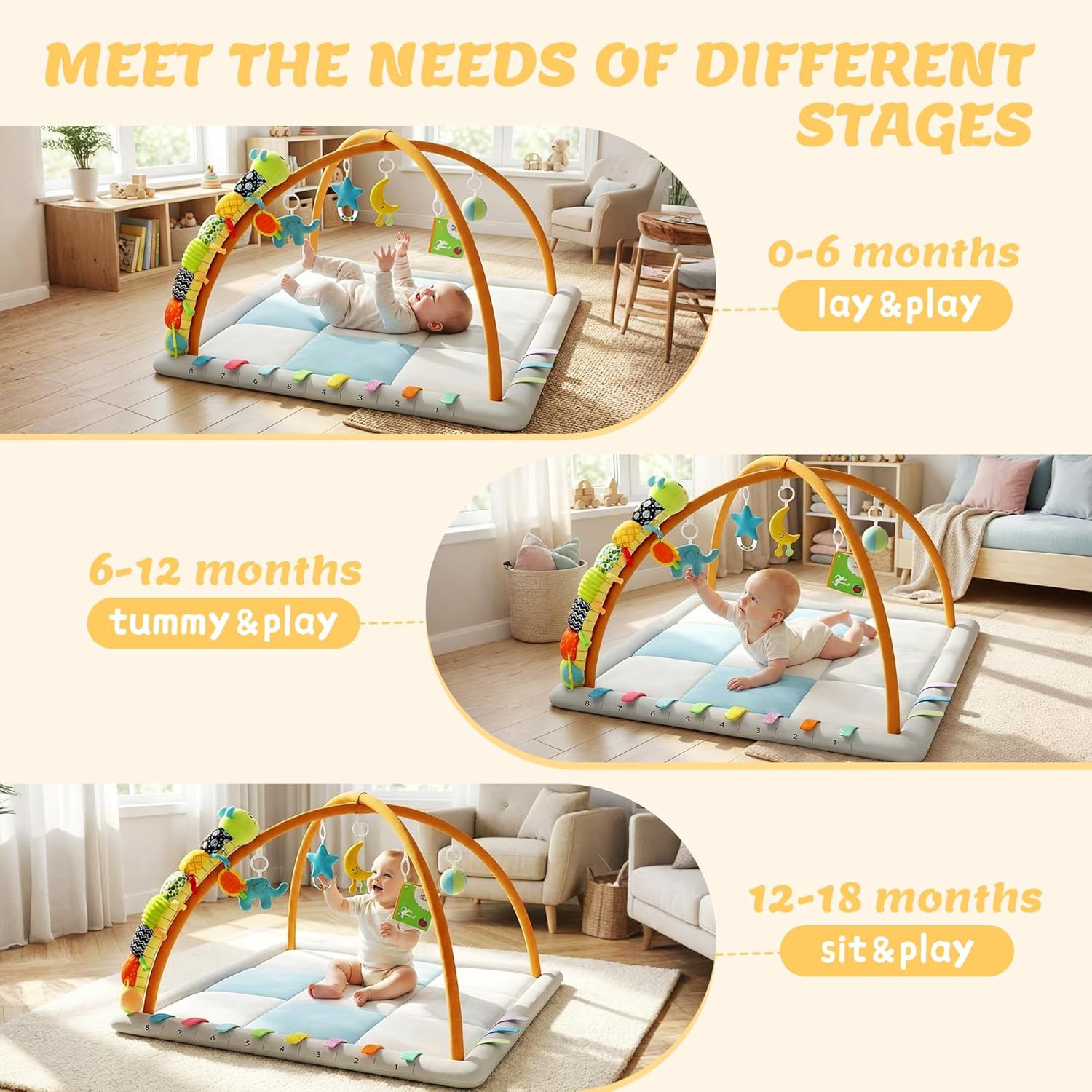 👶 Baby Play Gym &amp;amp; Activity Mat Review | Tummy Time Mat with 6 Sensory Toys for Newborn Developme