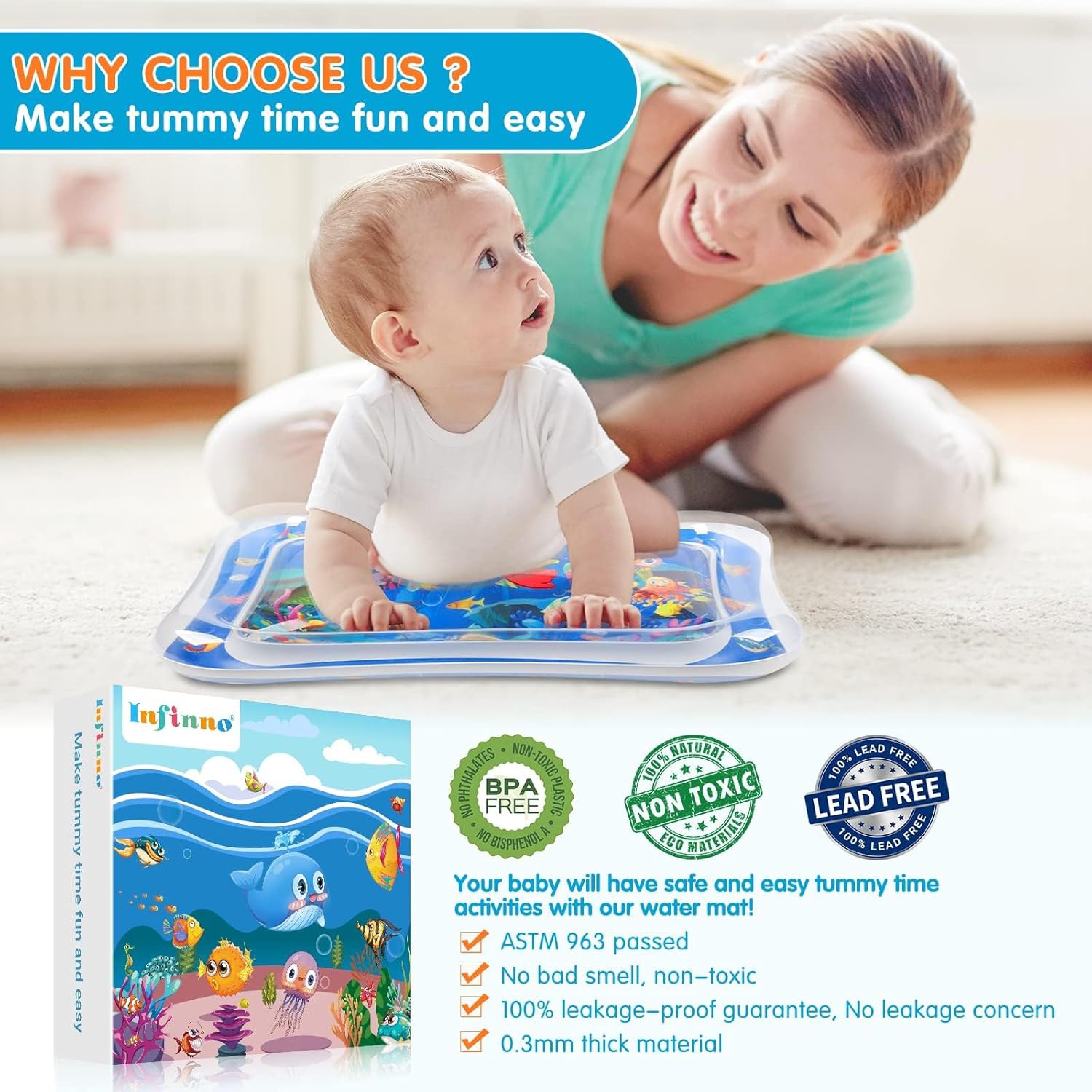 👶 Infinno Inflatable Tummy Time Water Mat Review | Sensory Baby Water Play Mat for Infants &amp;amp; Tod