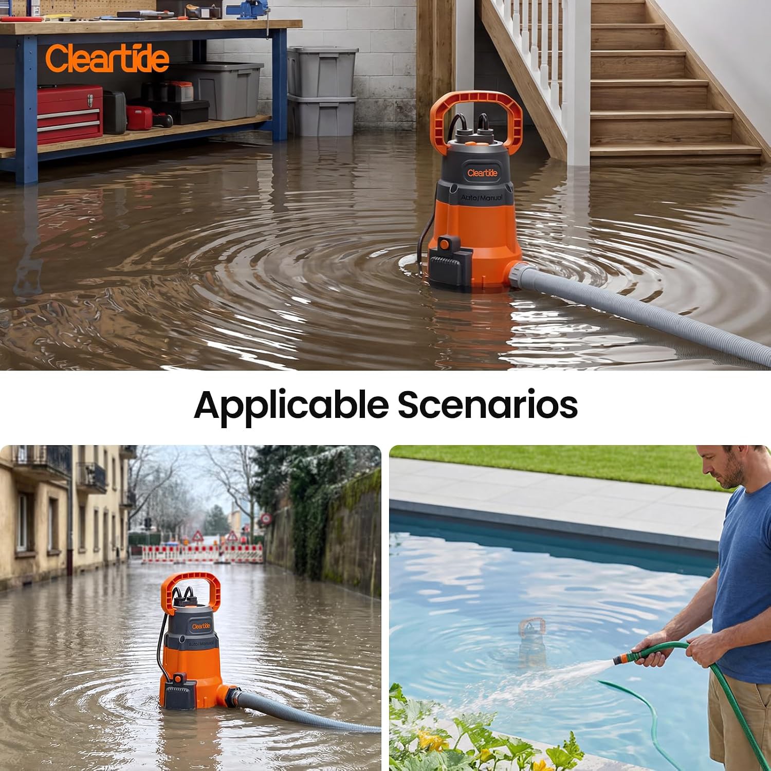 Submersible Utility Pump Review – 2790 GPH Portable Sump Pump with Auto Water Sensor for Basement Fl